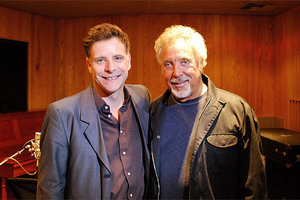 Ricky Ross with Tom Jones for BBC Radio Scotland's Another Country programme.