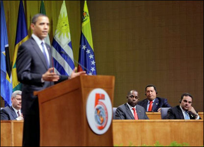 President Obama addresses 2009 Sumit of the Americas in Trinidad