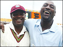 Brian Lara and Vic Richards
