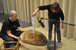 Jeremy Mortimer and Jenni Burnett experiment with sound effects