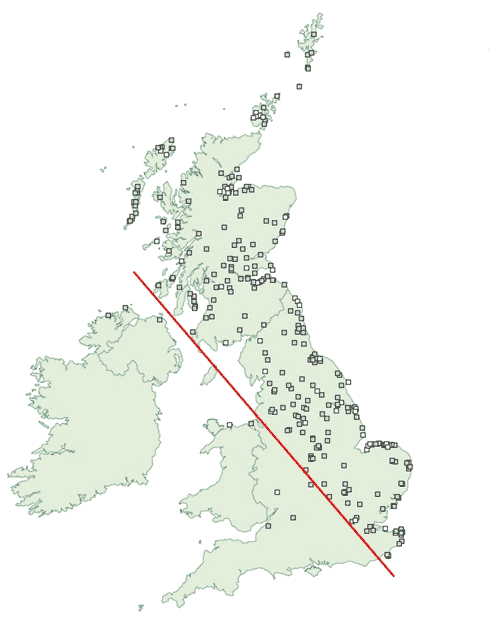 Waxwing sightings October 2010 (copyright BirdGuides/www.birdguides.com)
