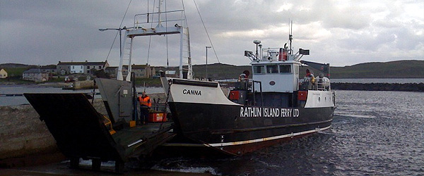 The Rathlin Island Ferry pulling into port