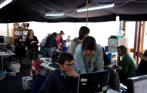 the busy springwatch production tent