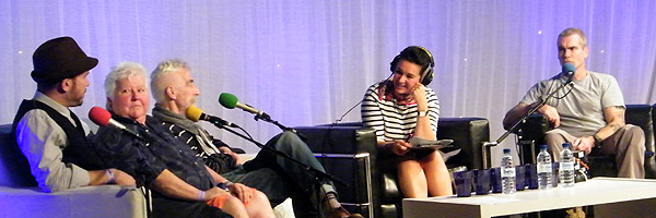 Val McDermid, John Byrne, Henry Rollins, Clare English and Orkestra del Sol at the Festival Cafe on BBC Radio Scotland 17 August.