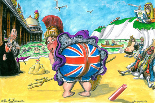 A Martin Roswon cartoon, especially commissioned for the Rude Britain series