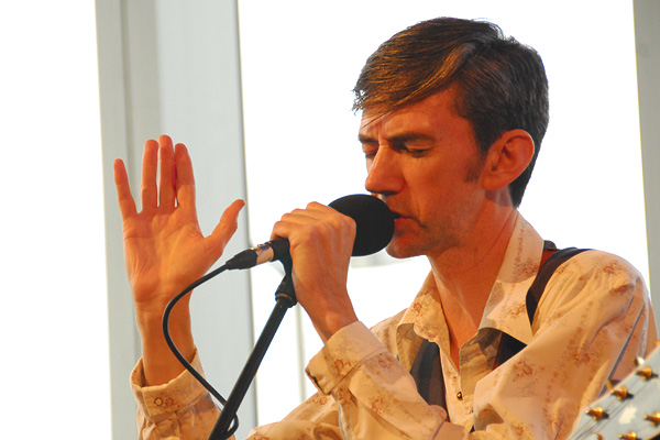James Grant of Love and Money during sound check for the BBC Radio Scotland Children in Need Special