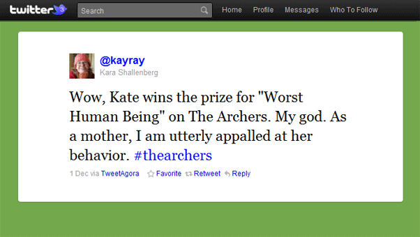 Tweet: Wow, Kate wins the prize for 