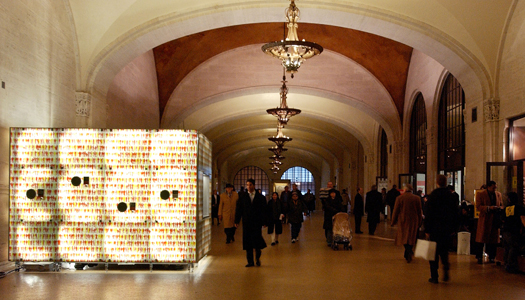 Storycorps booth in Grand Central station