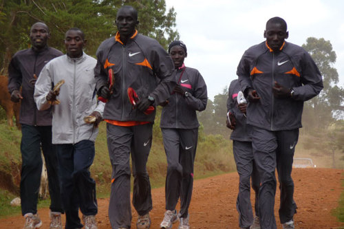 Masai runners. Image taken by BBC Picture Correspondent, Thomas Amter