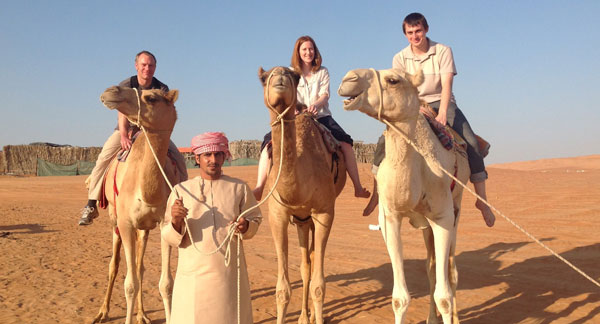 BBC Symphony Orchestra members on camels