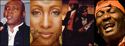 (l to r) Sparrow, Alison Hinds, Sly and Robbie, Jimmy Cliff