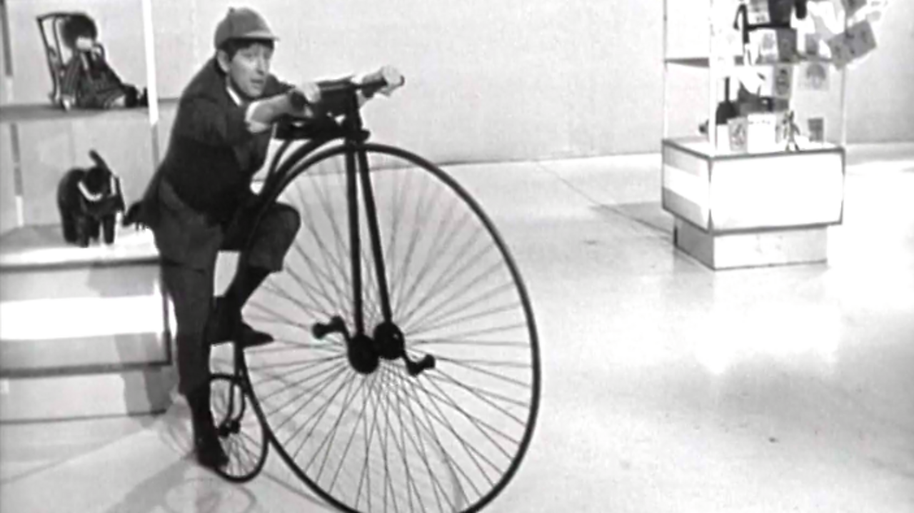 John Noakes on a Penny-Farthing, 1969