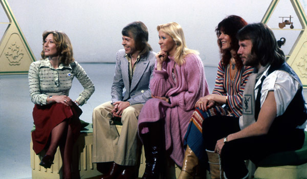 Abba with Lesley Judd on Blue Peter in 1978.