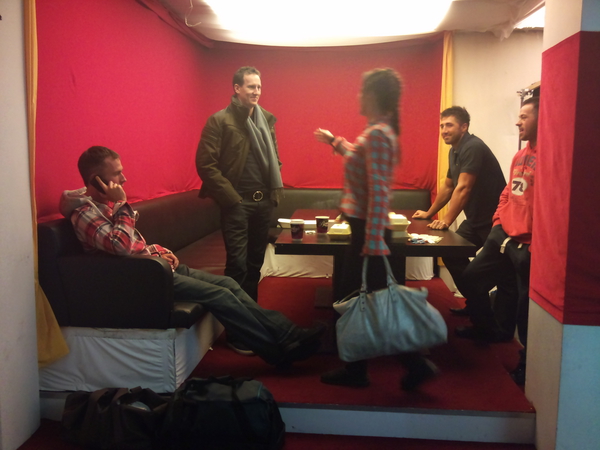 Gavin Henson, Artem Chigvintsev, James Jordan, Katya Virshilas and Brendan Cole backstage at Strictly Come Dancing