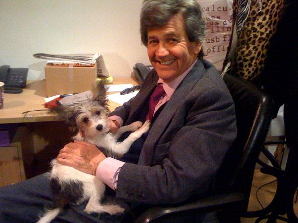 Melvyn Bragg and his puppy Marcel.