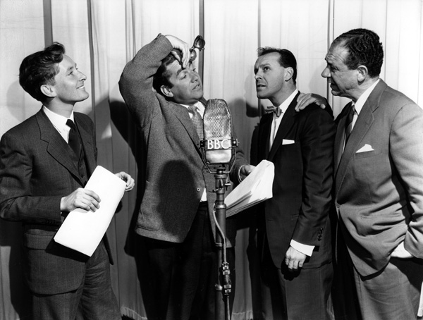 Kenneth Williams, Tony Hancock, Bill Kerr and Sidney James