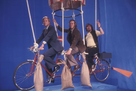 The Goodies on on a bicycle (‘trandem’) 