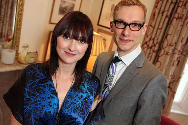 The TV Newlyweds: Kathryn Rayward and co-presenter Mark Hill pose for the cameras