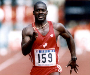 Ben Johnson on his way to winning the 100 metres in 1988.
