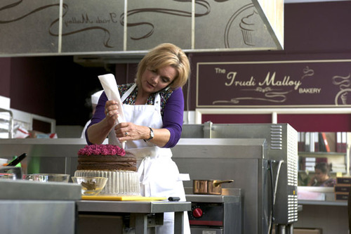 Trudi, played by Sharon Small, at work in her bakery