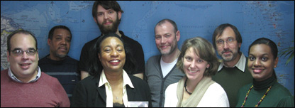 (l-r) Emilio San Pedro, Ken Richards, Tom Holmes, Debbie Ransome, David Bloomfield, Lisa Robinson, Henri Astier, Marie-Claire Williams
