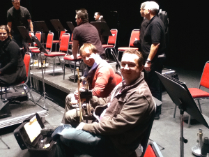 Photo ot BBC NOW trumpeters Philippe Schartz and Rob Samuel