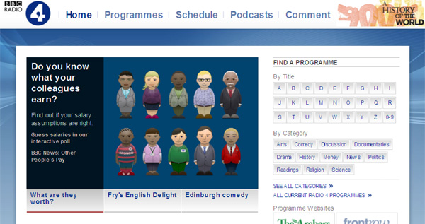 The new BBC Radio 4 home page