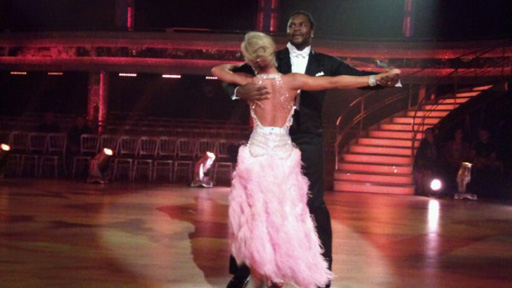 Audley Harrison and Natalie Lowe dancing.