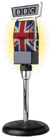 An illustration of a microphone in the colours of the Union Flag from The Los Angeles Times.