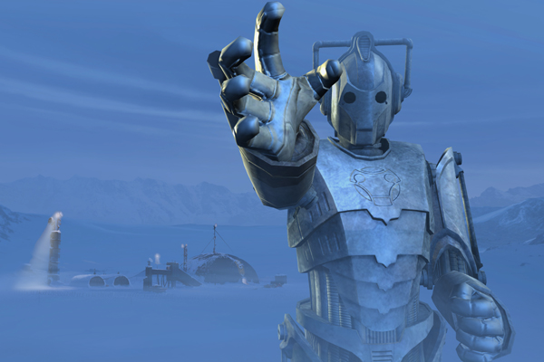 A virtual Cyberman in the snow