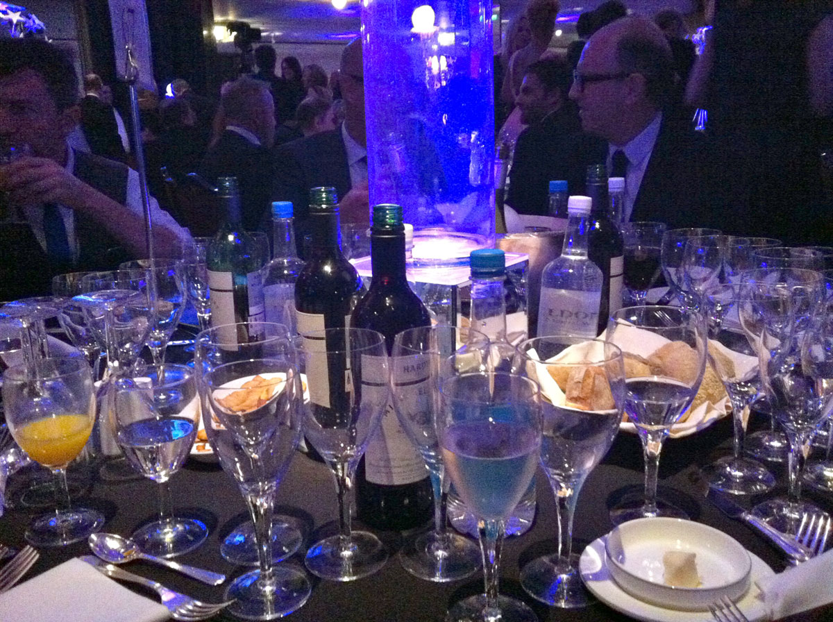 One of the Somethin Else tables at the 2012 Sony Academy Radio Awards - David Rodigan is on the right...