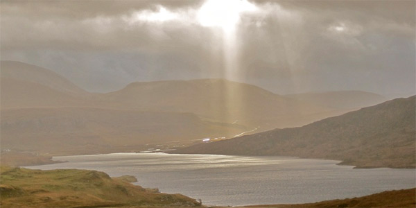 View down the loch from the Kylesku road
