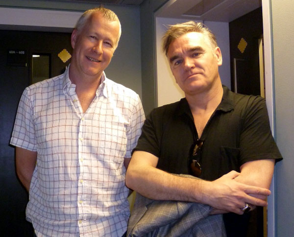 Morrissey in Broadcasting House with John Wilson for an appearance on BBC Radio 4's Front Row