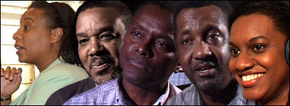 (l-r) Debbie Ransome, Ken Richards, Bertram Niles, Mike Jarvis, Marie-Claire Williams