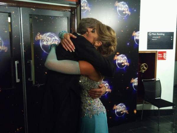 Rory Bremner and Erin Boag hugging