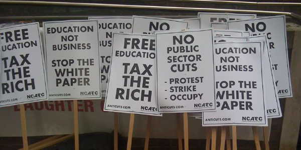 Selection of student protest banners