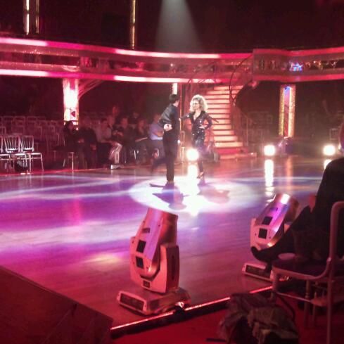 Tina O'Brien and Jared Murillo in dress rehearsal for the Strictly Halloween special