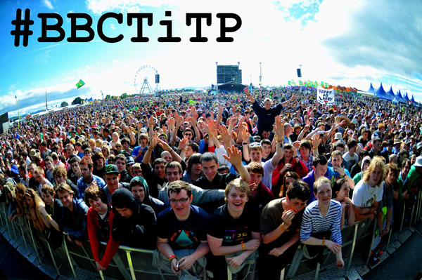 Fisheye view of the crowd at T In The Park 2010
