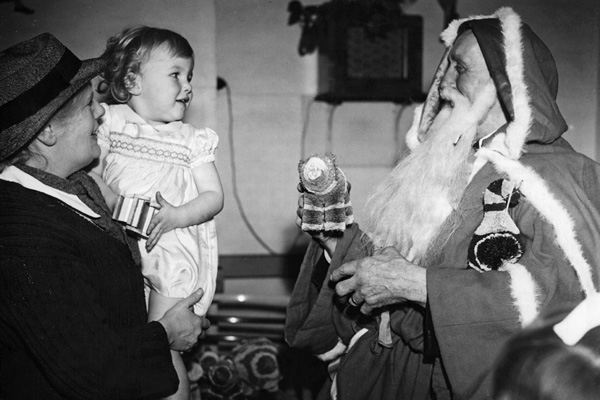 Santa and child