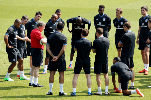 Roy Hodgson with the England squad