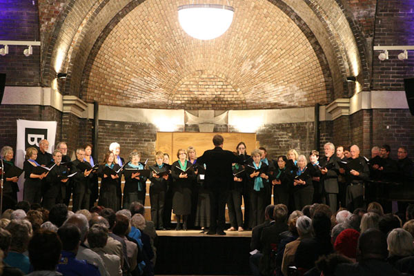 Liverpool Metropolitan Cathedral Concerts Society Cantata Choir performing in Liverpool's Metropolitan Cathedral Crypt