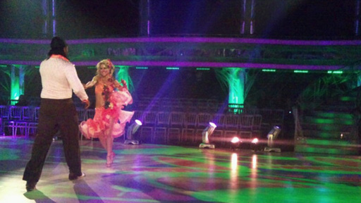 Audley Harrison and Natalie Lowe rehearsing