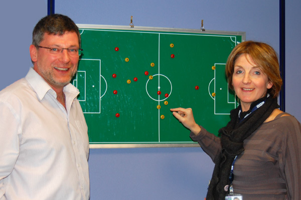 Kaye Adams with Craig Levein