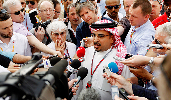 F1 boss Bernie Ecclestone and His Royal Highness Prince Salman Bin Hamad Al Khalifa Crown Prince of Bahrain.
