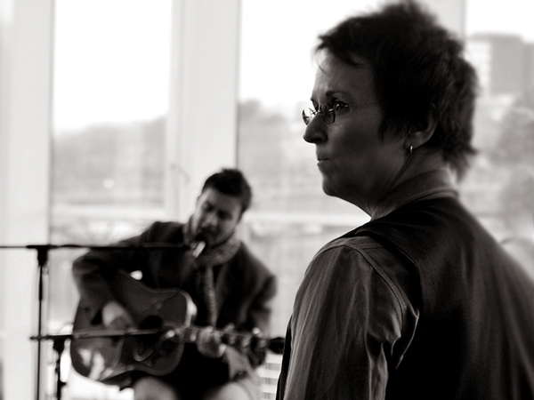 Ben Glover and Mary Gauthier during soundcheck for Another Country, Friday 3 February, BBC Scotland