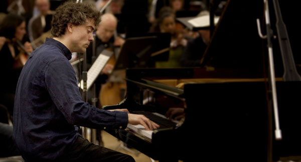 Pianist Paul Lewis at the piano during the BBC Proms.