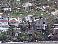 Destruction in Grenada after Hurricane Ivan