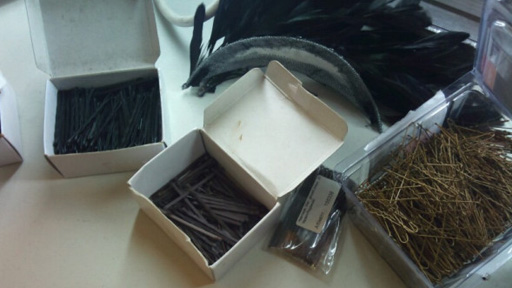 Hairclips on dressing table