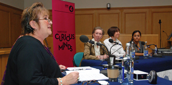 Jenni Murray presents Woman's Hour in front of an audience at Derby University
