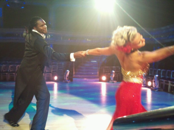 Audley Harrison and Natalie Lowe dancing
